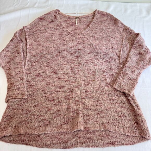 FREE PEOPLE Stella Softly Oversized Alpaca Mohair Blend Mauve Sweater - Picture 2 of 7